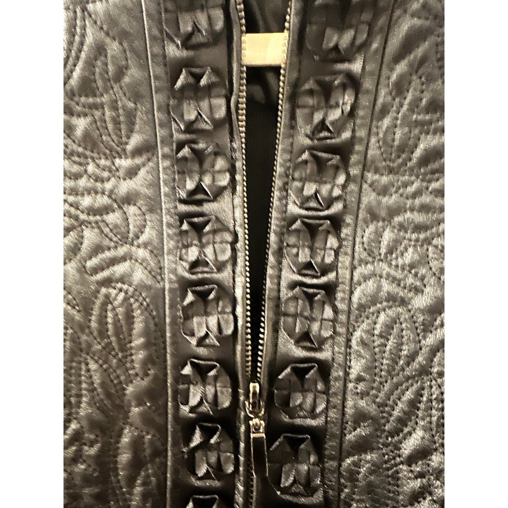 Vintage NYGARD Leather Jacket Sweater Black Size S Full Zip Front - Picture 6 of 7